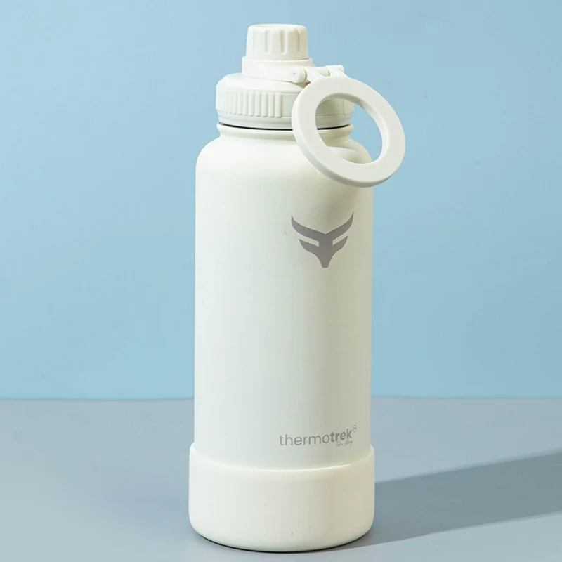 Thermotrek Jackson Premium Insulated Vacuum Flask with Magnetic Phone Holder – 950ml (Desert Ivory)